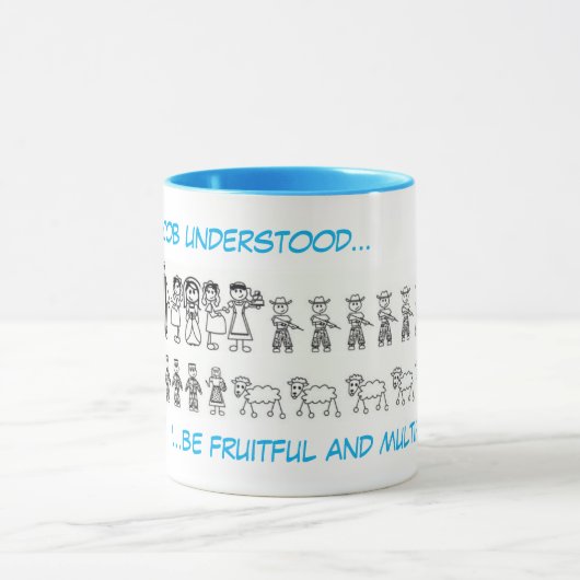 Jacob begreep... twee toonkoffie-mok. mok (Midden)