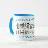 Jacob begreep... twee toonkoffie-mok. mok (Voorkant links)