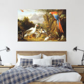 Jacob Bogdani A Macaw Ducks Parrots and Other Bird Canvas Afdruk (Insitu (Slaapkamer))