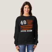 Jacob Degrom Vintage Flag Gameday Trui (Voorkant volledig)