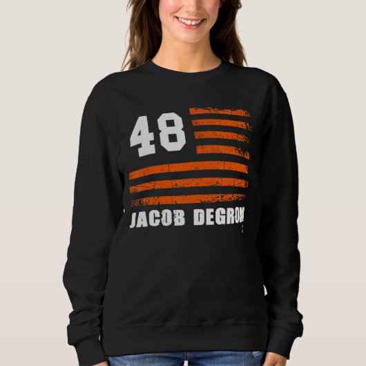 Jacob Degrom Vintage Flag Gameday Trui (Voorkant)