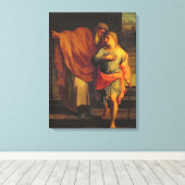 Jacob die zijn zoon stuurt Joseph Canvas Afdruk (Insitu (Houten vloer))