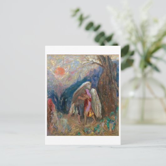 Jacob en de engel | Odilon Redon | Briefkaart (Staand voorkant)
