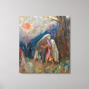 Jacob en de engel   Odilon Redon   Canvas Afdruk