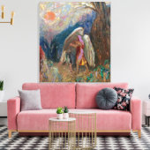 Jacob en de engel | Odilon Redon | Canvas Afdruk (Insitu (Woonkamer))