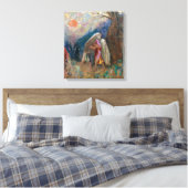 Jacob en de engel | Odilon Redon | Canvas Afdruk (Insitu (Slaapkamer))