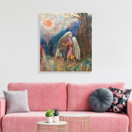Jacob en de engel | Odilon Redon | Canvas Afdruk