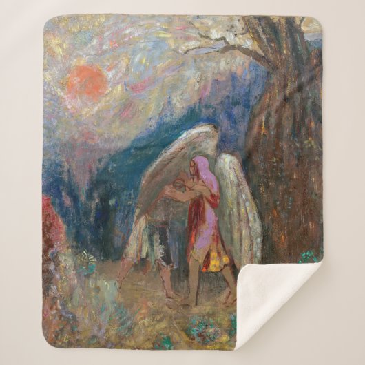 Jacob en de engel | Odilon Redon | Sherpa Deken (Voorkant)