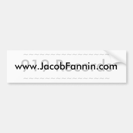 Jacob Fannin Bumpersticker (Voorkant)