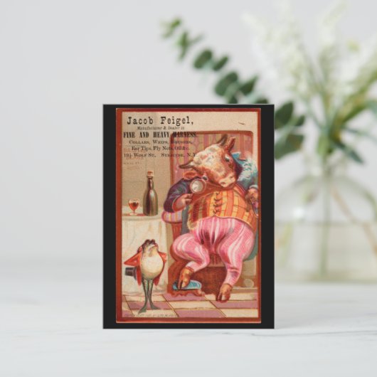 Jacob Feigel Harness en Vintage Briefkaart (Staand voorkant)