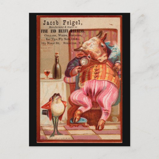 Jacob Feigel Harness en Vintage Briefkaart (Voorkant)