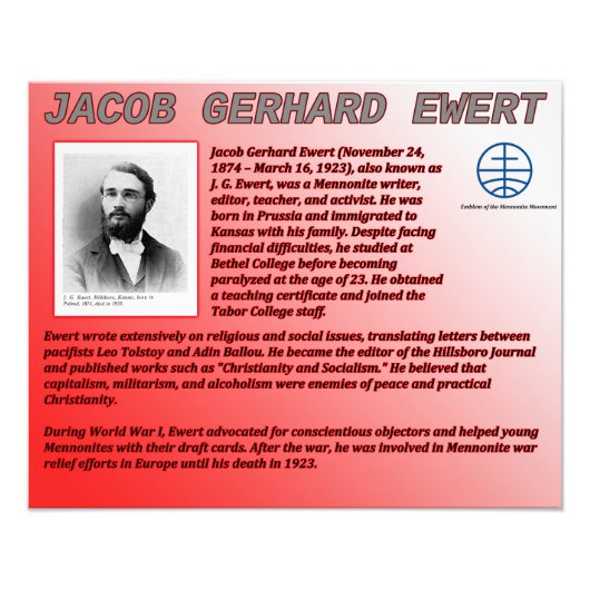 Jacob Gerhard Ewert Foto Afdruk (Voorkant)