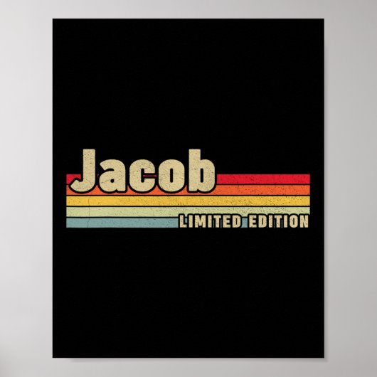 Jacob Gift Naam Gepersonaliseerde Verjaardag Grapp Poster (Voorkant)