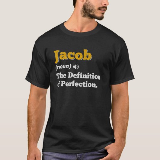 Jacob Gift Naam Gepersonaliseerde Verjaardag Grapp T-shirt (Voorkant)