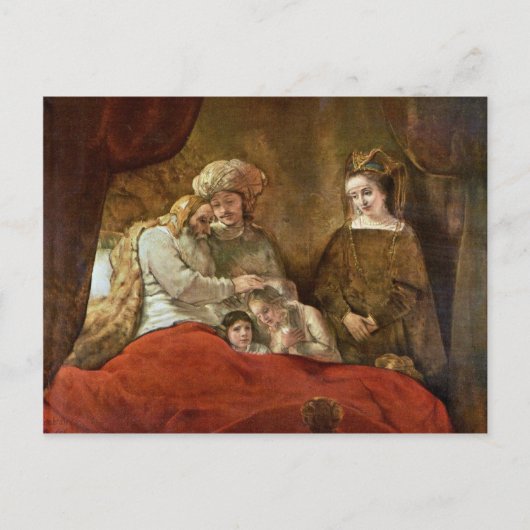 Jacob gooit de zons van Joseph Briefkaart (Voorkant)