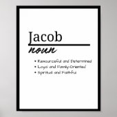 Jacob, jongen gepersonaliseerde naam definitie poster (Voorkant)