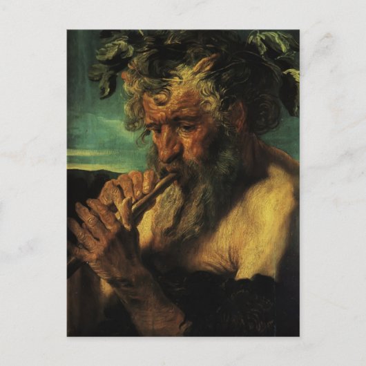 Jacob Jordaens - Bust of Satyr Briefkaart (Voorkant)