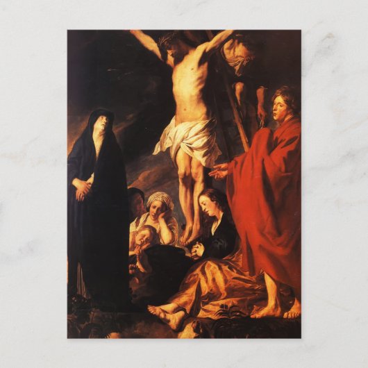 Jacob Jordaens - Christus over een kruis Briefkaart (Voorkant)