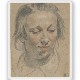 Jacob Jordaens - Hoofd van een vrouw Sticker