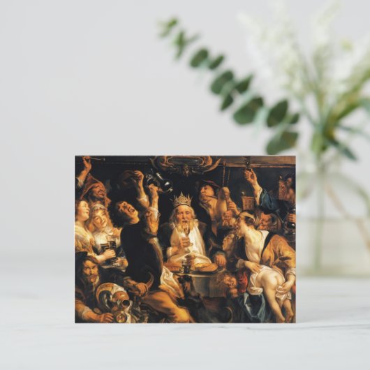 Jacob Jordaens - King Drinken Briefkaart (Staand voorkant)