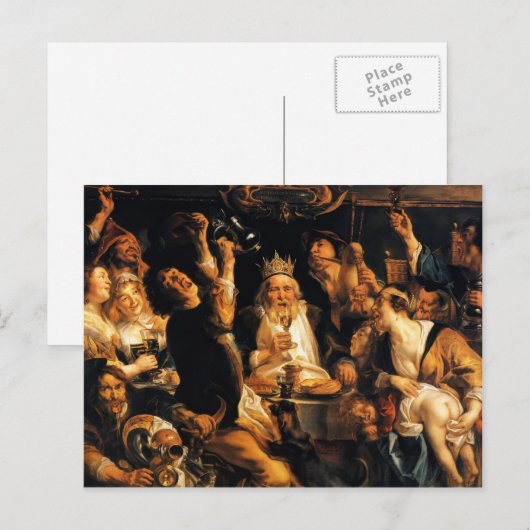 Jacob Jordaens - King Drinken Briefkaart (Voorkant / Achterkant)