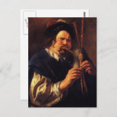 Jacob Jordaens - Self-Portrait als Bagpipe Player Briefkaart (Voorkant / Achterkant)