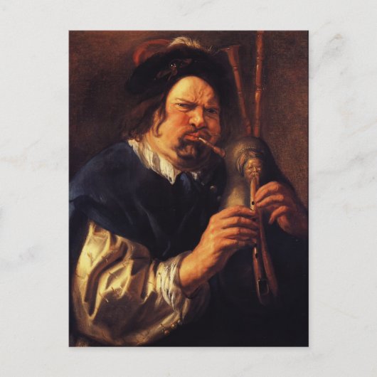 Jacob Jordaens - Self-Portrait als Bagpipe Player Briefkaart (Voorkant)
