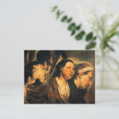 Jacob Jordaens-Two vrouw head & torso of warrior Briefkaart (Staand voorkant)