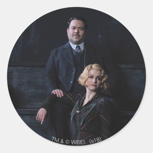 JACOB KOWALSKI™ en QUEENIE GOLDSTEIN™ Photo Ronde Sticker (Voorkant)