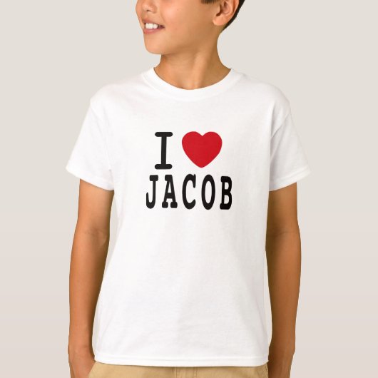 Jacob Latimore "I Love Jacob" Youth White T-shirt (Voorkant)
