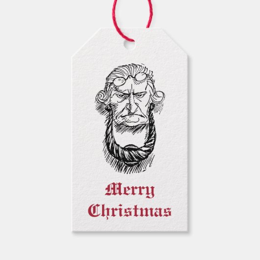 Jacob Marley Dickens A Christmas Carol Cadeaulabel (Voorkant)