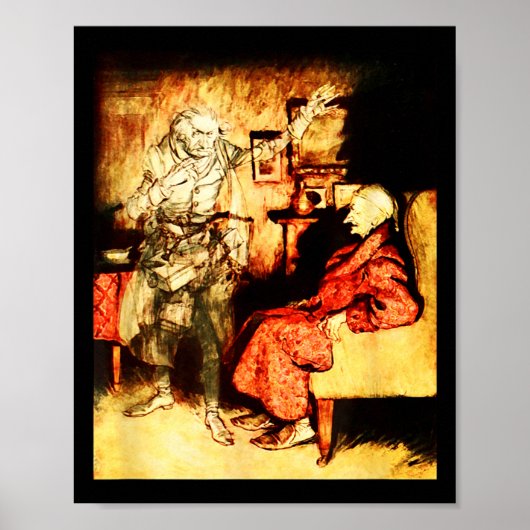 Jacob Marley Geest Scrooge Bah Humbug Kerstmis Ca Poster (Voorkant)