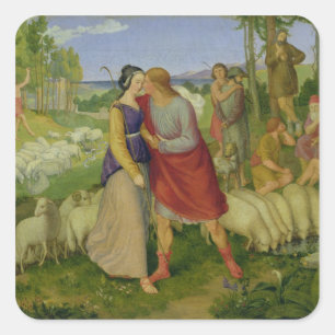 Jacob Meets Rachel, 1827 Vierkante Sticker