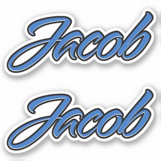 Jacob Name blue Aufkleber Sticker Stickerset (Voorkant)