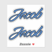Jacob Name blue Aufkleber Sticker Stickerset (Vel)