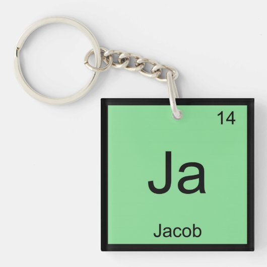 Jacob Name Chemistry Element Periodic Table Sleutelhanger (voorkant)