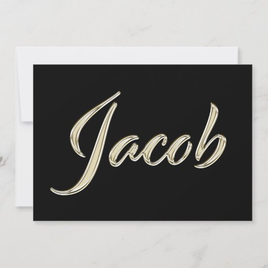 Jacob Name white gold Handwriting Karte Kaart (Voorkant)