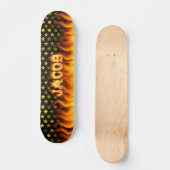 Jacob skateboard brand en vlammenontwerp. (Voorkant)