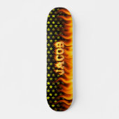 Jacob skateboard brand en vlammenontwerp. (Voorkant)
