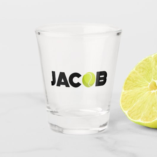 Jacob Tennis Shot Glas (Voorkant)