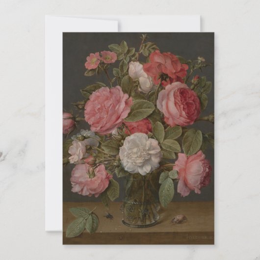 Jacob van Hulsdonck - Roses in a Glass Vase Kaart (Voorkant)