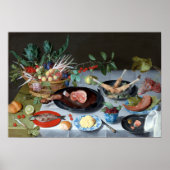 Jacob van Hulsdonck Still Life with Meat, Fish Poster (Voorkant)