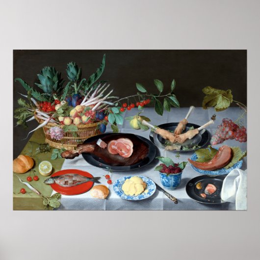 Jacob van Hulsdonck Still Life with Meat, Fish Poster (Voorkant)