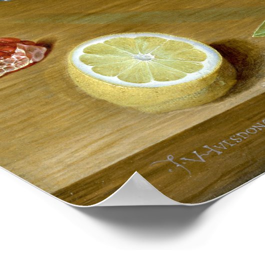 Jacob van Hulsdonck Stilleven met Lemons, Oranje Poster (Hoek)