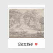 Jacob van Ruisdael - Huisjes tussen de bomen Sticker (Vel)