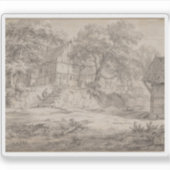 Jacob van Ruisdael - Huisjes tussen de bomen Sticker (Voorkant)