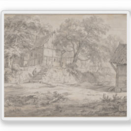 Jacob van Ruisdael - Huisjes tussen de bomen Sticker