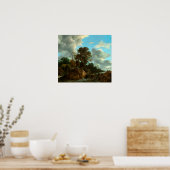 Jacob van Ruisdael Waterfall met Figures Poster (Keuken)