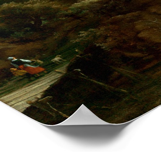 Jacob van Ruisdael Waterfall met Figures Poster (Hoek)