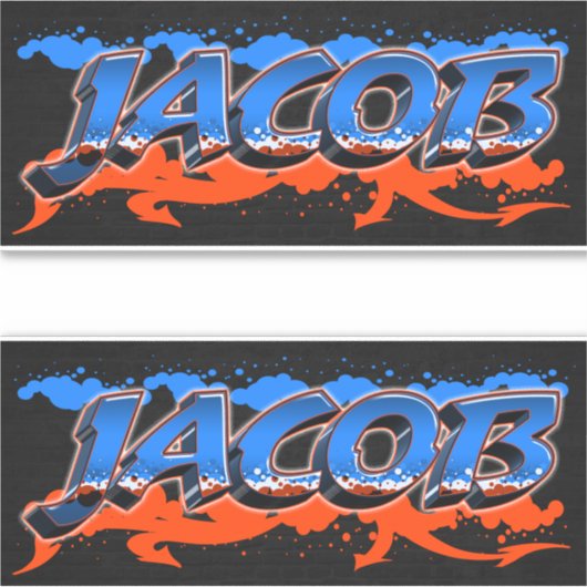 Jacob Vorname Name Graffiti Aufkleber Sticker (Voorkant)